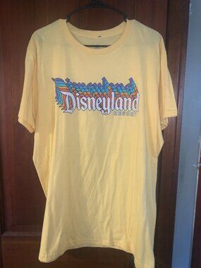 Retro Disneyland Resort Yellow Graphic Unisex Adult Size XL T Shirt